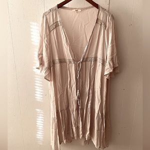 Easel- Women’s Boho Lightweight Cardigan (Cream-size L)